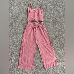 Abercrombie and Fitch terracotta linen set XS